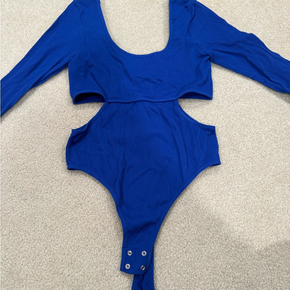 Blue Garage Cut Out Bodysuit